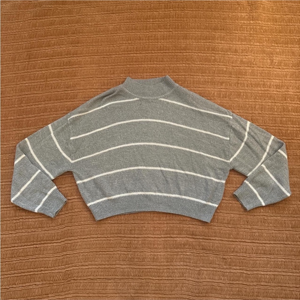 Gray Striped Women's Sweater